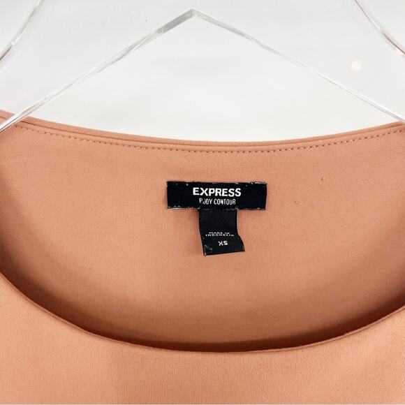 Express Body Contour Short Sleeve Top XS Tan - Picture 4 of 5
